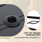 Ensemble de salle à manger de patio 8 pièces MAISON ARTS avec parasol de patio de 13 pieds