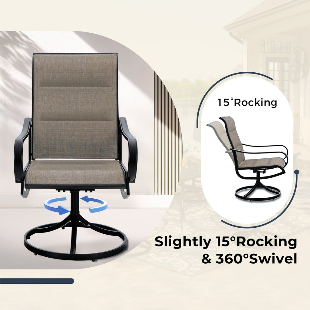 Ensemble de salle à manger de patio 8 pièces MAISON ARTS avec parasol de patio de 13 pieds