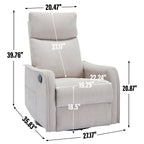 Fauteuil inclinable manuel à 8 points de massage, fauteuil à bascule pivotant en tissu, fauteuil simple avec bascule et chauffage lombaire