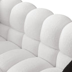 84.3 Luxueux grand canapé Boucle 3 places rembourré Marshmallow avec 2 coussins décoratifs carrés et accoudoir carré