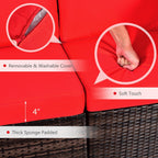 Ensemble de meubles de patio en rotin 8 pièces, table de foyer, support de réservoir, housse de pont