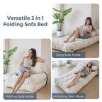 Canapé-lit pliant en velours côtelé 8 places, simple