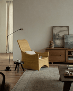 Fauteuil lounge coulissant en rotin