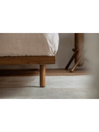 Lit en cuir et teck Seren