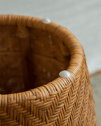 Table d'appoint en rotin tambour