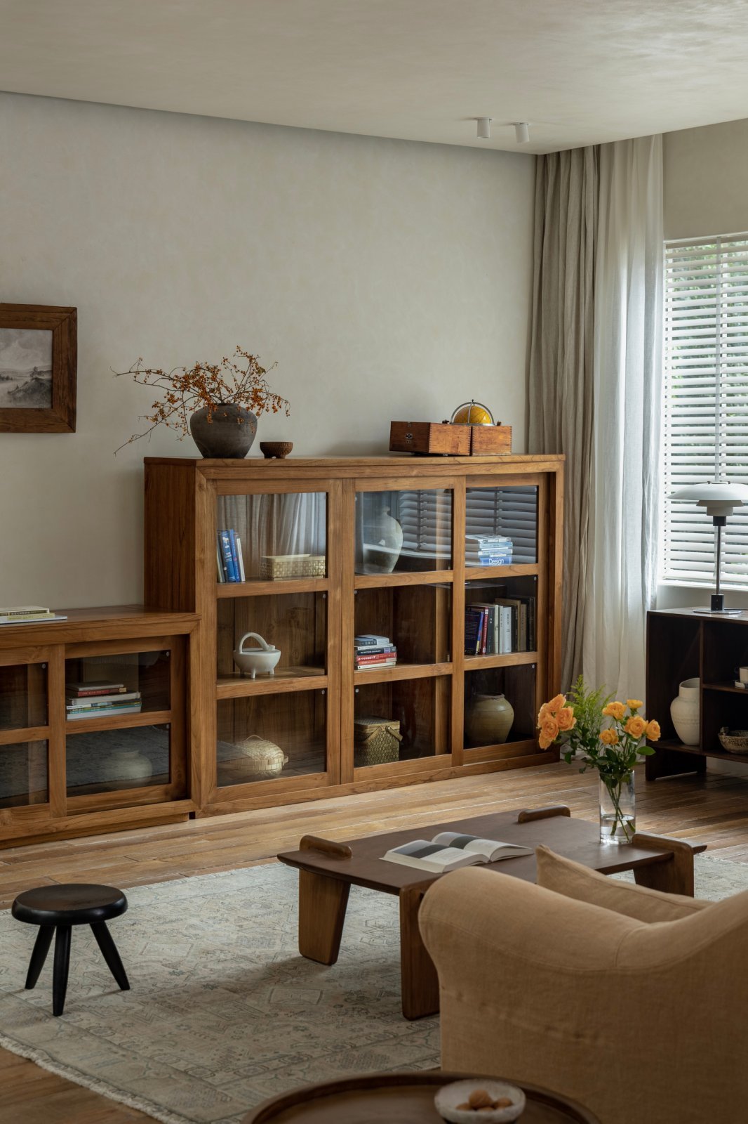 Bibliothèque à façade vitrée