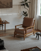 Fauteuil lounge en cuir René