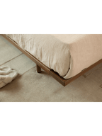 Lit en cuir et teck Seren