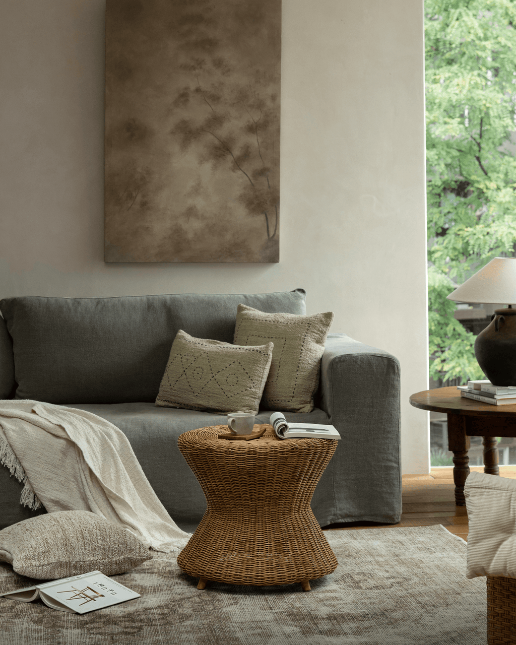 Table d'appoint en rotin Bongo