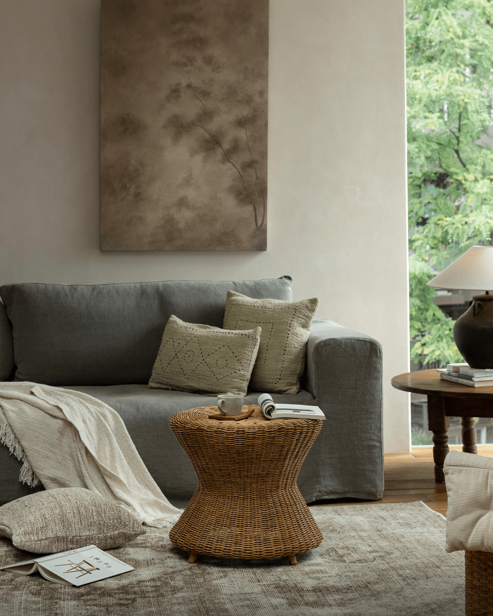 Table d'appoint en rotin Bongo