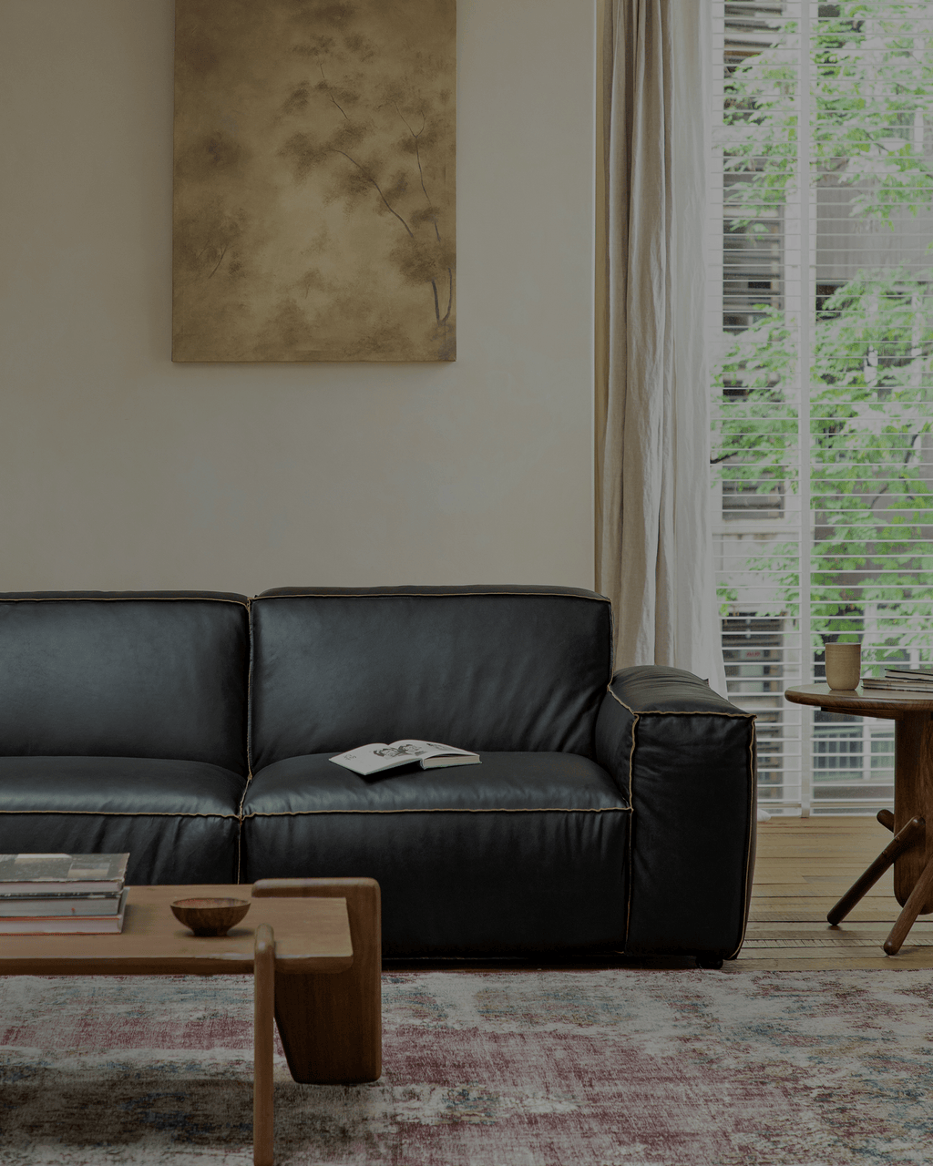 Canapé d'angle en cuir Botan