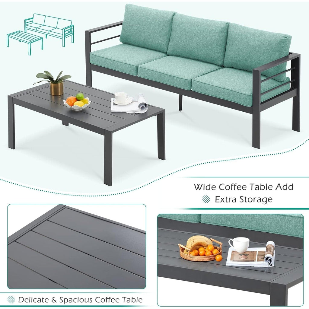 Ensemble de meubles de patio en aluminium AECOJOY 7 pièces Ensemble de conversation d'extérieur