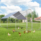 AECOJOY Grand poulailler en métal avec cage à poulets en métal