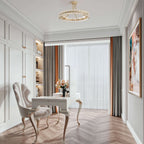 Plafonnier semi-encastré en cristal Elvira à 8 lumières, forme de roue de chariot