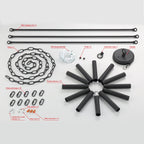 Lustre Acroma Farmhouse à 12 lumières, 40 po, en forme de roue de chariot, certifié UL - 40 po P x 138 po H