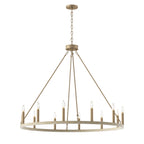 Lustre Acroma Farmhouse à 12 lumières, 40 po, en forme de roue de chariot, certifié UL - 40 po P x 138 po H