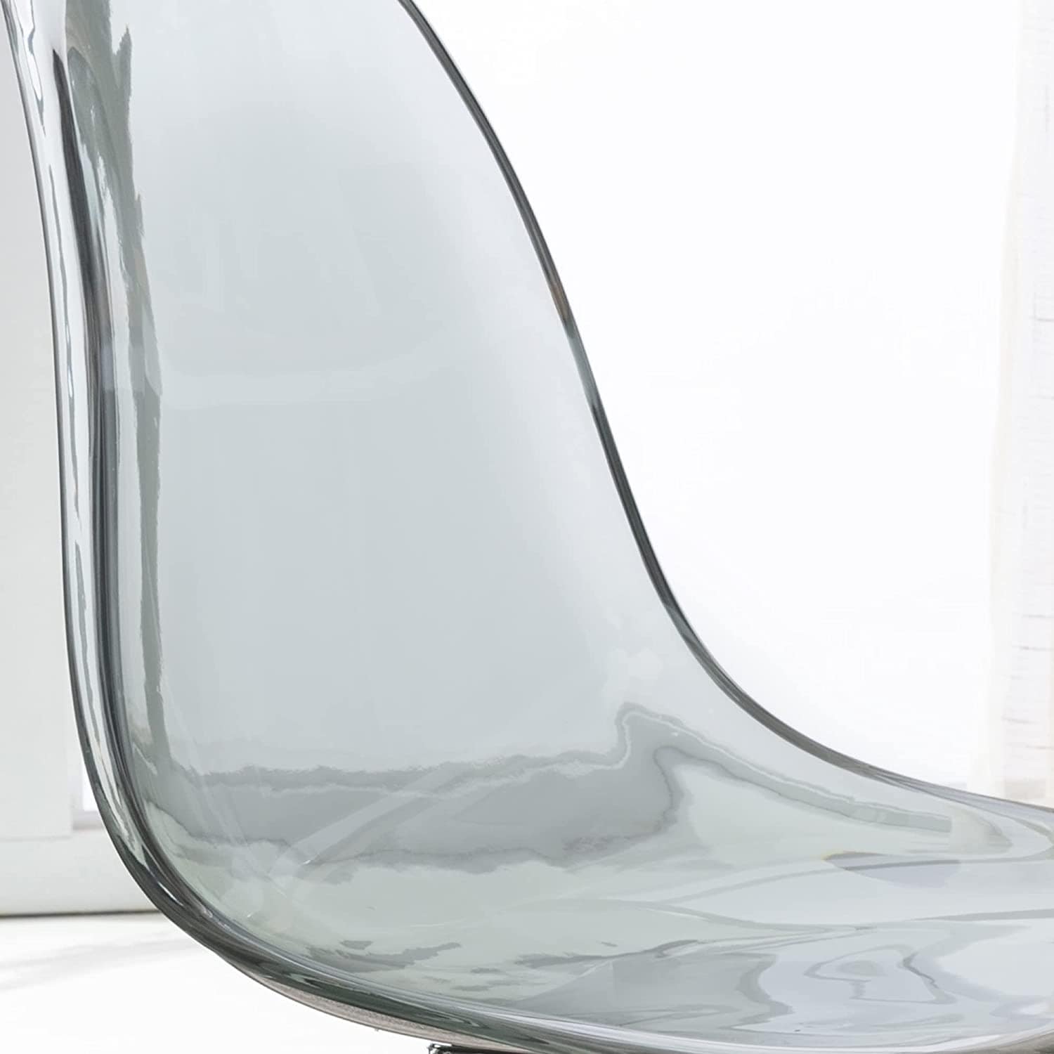 Chaise de bureau pivotante en acrylique à hauteur réglable sans accoudoirs