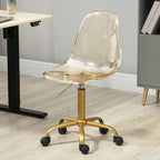 Chaise de bureau pivotante en acrylique à hauteur réglable sans accoudoirs