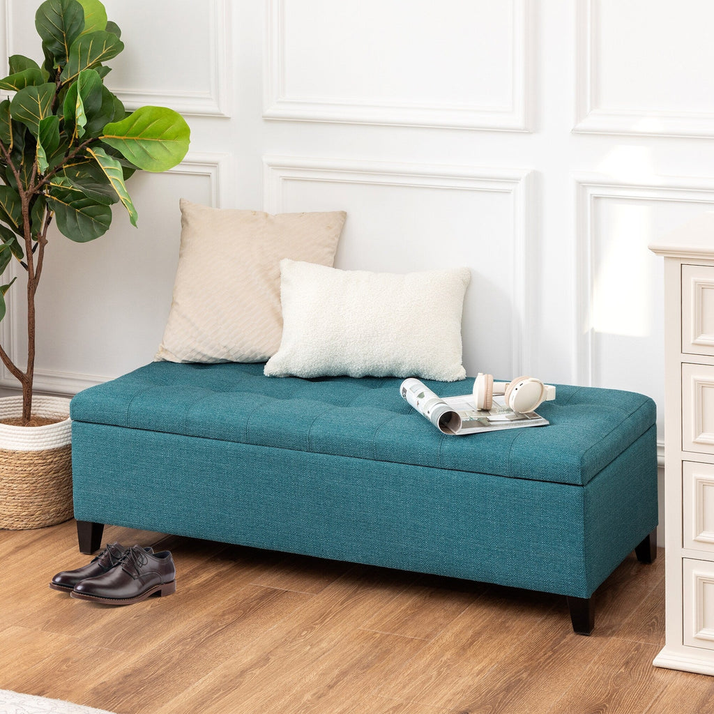 Banc ottoman de rangement en cuir reconstitué Adeco 50