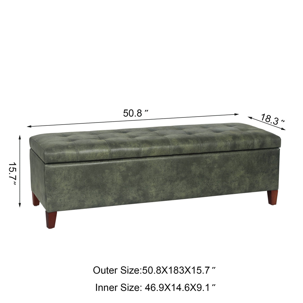 Banc ottoman de rangement en cuir reconstitué Adeco 50