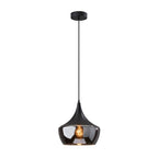Lampe suspendue Eliza noire ou acier Adesso