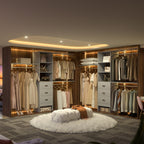 Rackcog Organiseur de placard réglable de 120 pouces avec tiroirs, système de placard avec étagères de bricolage pour placards et dressings