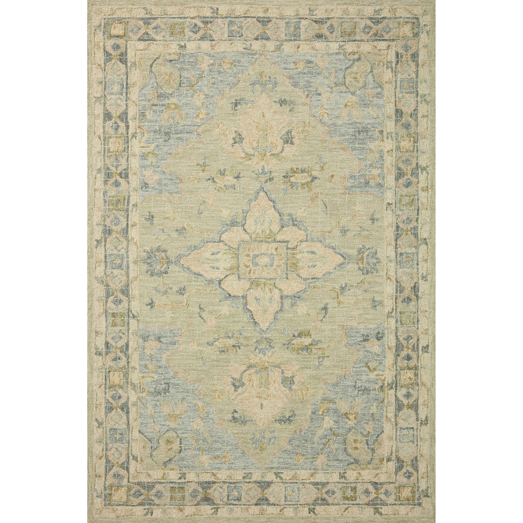 Tapis traditionnel en laine crocheté à la main en mosaïque Alexander Home