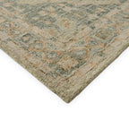 Tapis traditionnel en laine crocheté à la main en mosaïque Alexander Home
