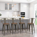 Tabourets de bar de ferme Andeworld, ensemble de 4 tabourets de bar à hauteur de comptoir - Ensemble de 4