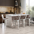 Tabourets de bar de ferme Andeworld, ensemble de 4 tabourets de bar à hauteur de comptoir - Ensemble de 4