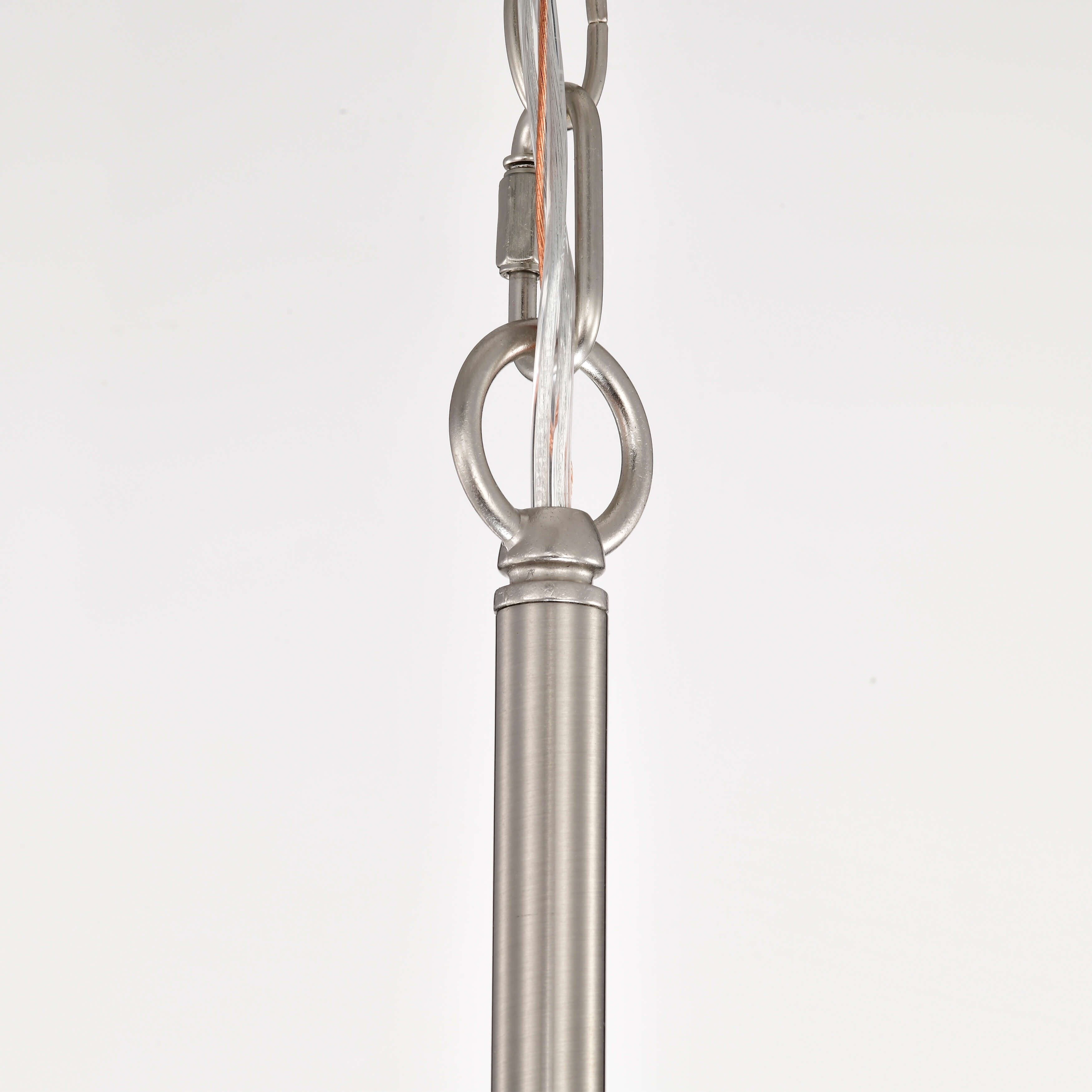 Lustre à abat-jour tambour Anita avec prisme en verre transparent