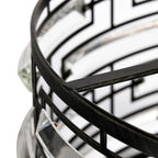 Lustre à abat-jour tambour Anita avec prisme en verre transparent