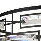 Lustre à abat-jour tambour Anita avec prisme en verre transparent