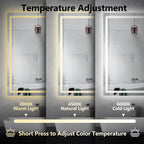 Miroir de salle de bain antibuée rétroéclairé RVB et à éclairage frontal LED