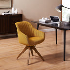 Fauteuil d'appoint pivotant Art Leon pour bureau moderne avec pieds en bois