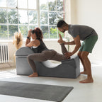 Chaise longue convertible Avana Kami / Yoga et massage - Ottomane 2 en 1 avec fauteuil de yoga pliable dissimulé, microvelours - N/A