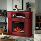 Cheminée électrique Bossin 43 avec manteau, insert de cheminée électrique de 23 pouces, meuble TV autonome avec foyer en bois