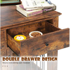 Cage pour chien Bossin de 111 cm de large, table d'appoint en bois avec tiroirs de rangement, niche décorative pour animaux de compagnie.