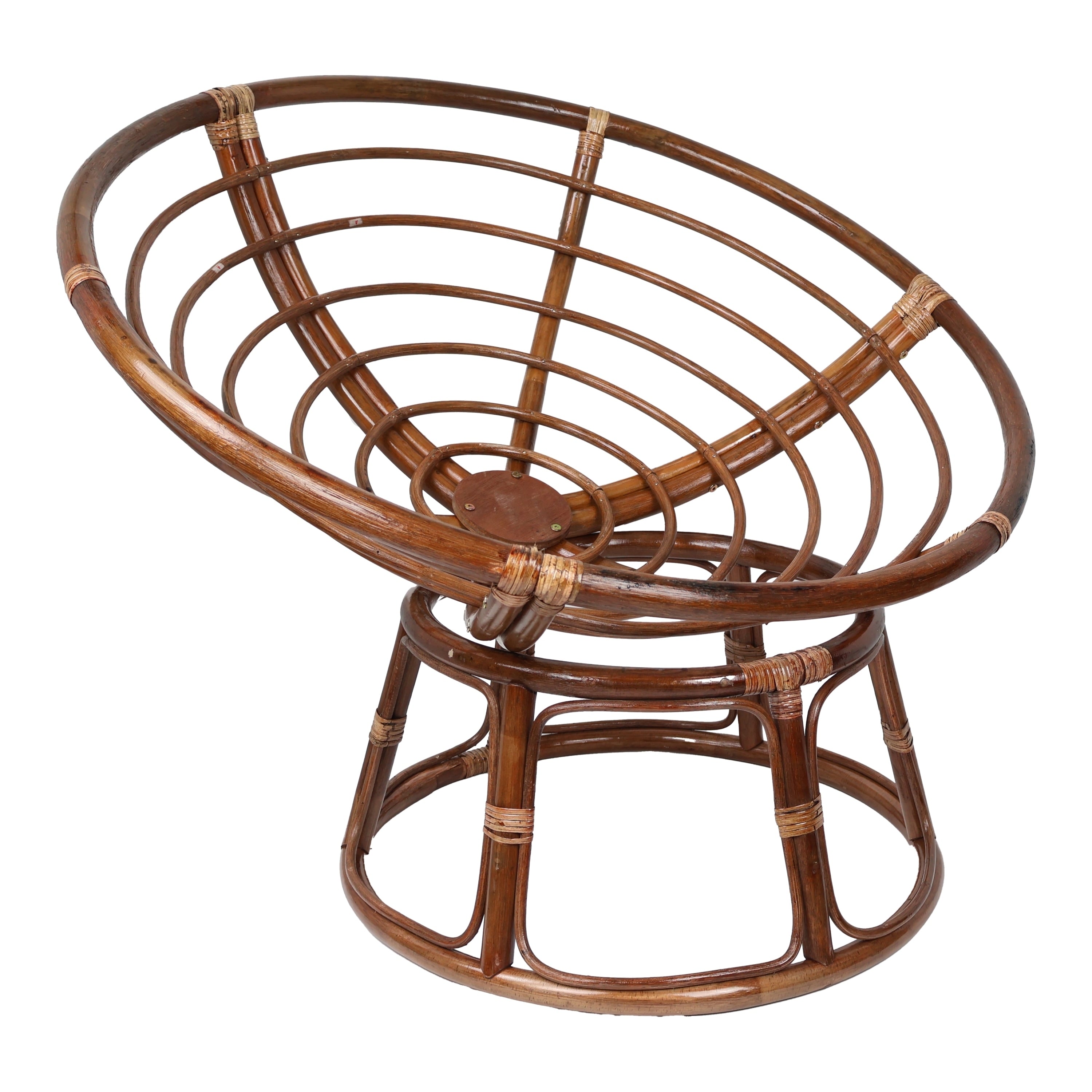 Chaise Papasan Bali en rotin de 42 pouces avec coussin en sergé