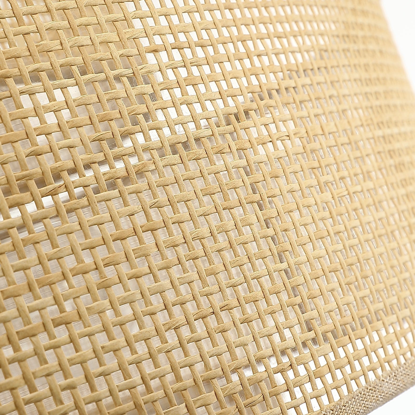 Lustre tambour côtier noir Bayou à 5 lumières avec double abat-jour en rotin - 24 po de largeur