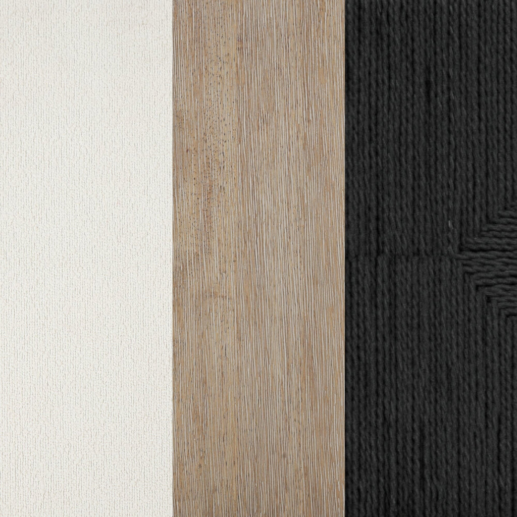 Tabouret de bar Beacon Bohemian Boucle, chaise de comptoir rembourrée avec cadre en bois massif et dossier en jonc de mer tressé