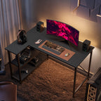 Petit bureau en L avec étagères de rangement Bureau d'ordinateur d'angle