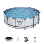 Piscine hors sol ronde Bestway Steel Pro MAX avec pompe et couverture