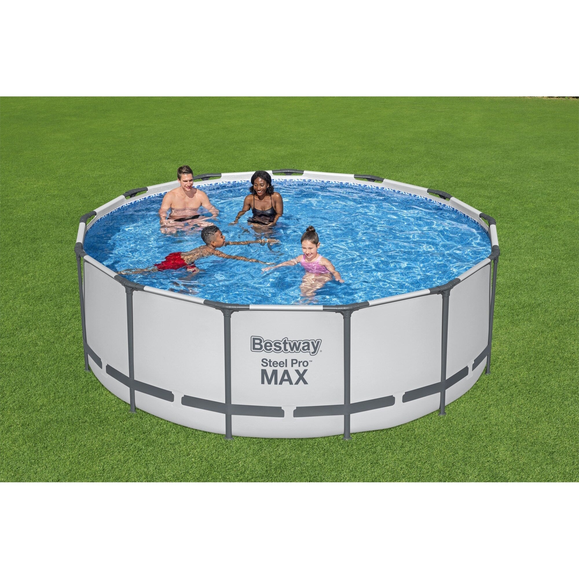 Piscine hors sol ronde Bestway Steel Pro MAX avec pompe et couverture