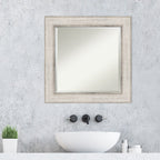 Miroir mural de salle de bain en bois biseauté - Cadre argenté Treillis - Argent Treillis