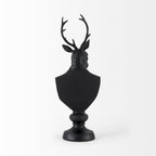 Sculpture de buste de cerf en résine noire - 6 L x 8 P x 23 H