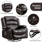 Fauteuil inclinable pivotant noir avec chauffage, massage et ports USB