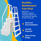 Escabeau de piscine Blue Wave Easy avec échelle extérieure pour piscines hors sol – 82,5 cm (l) x 142 cm (P) x 206 cm (H)