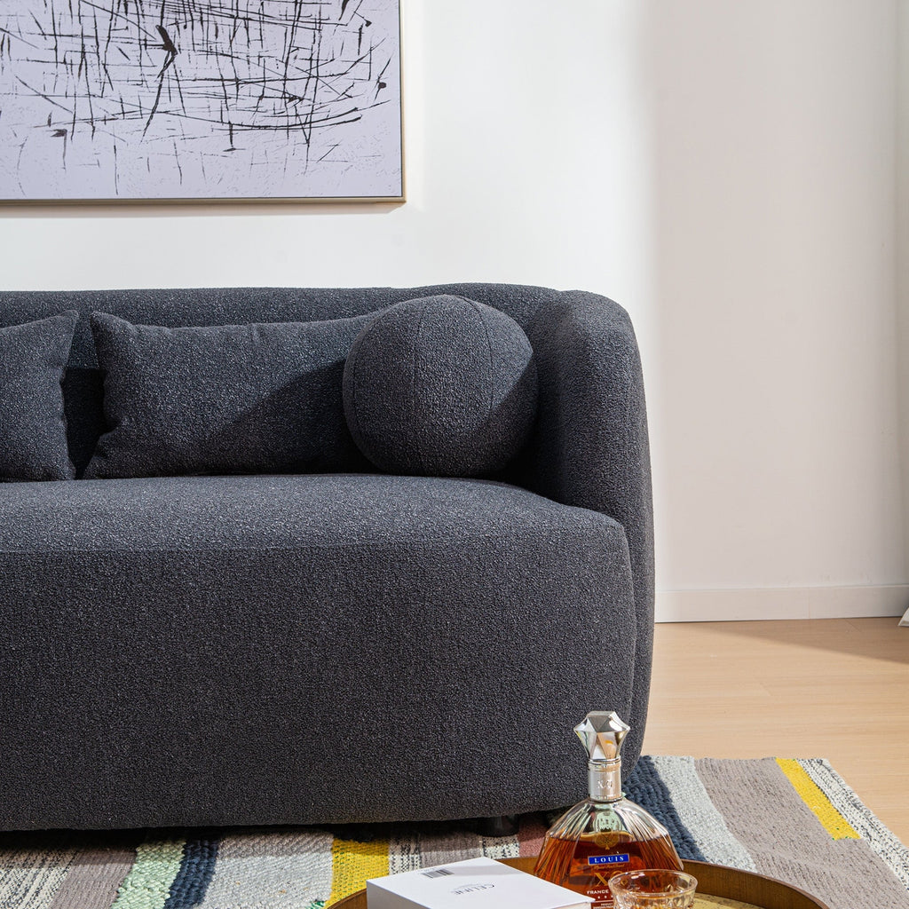 Causeuse 2 places rembourrée KINWELL Boucle avec oreillers