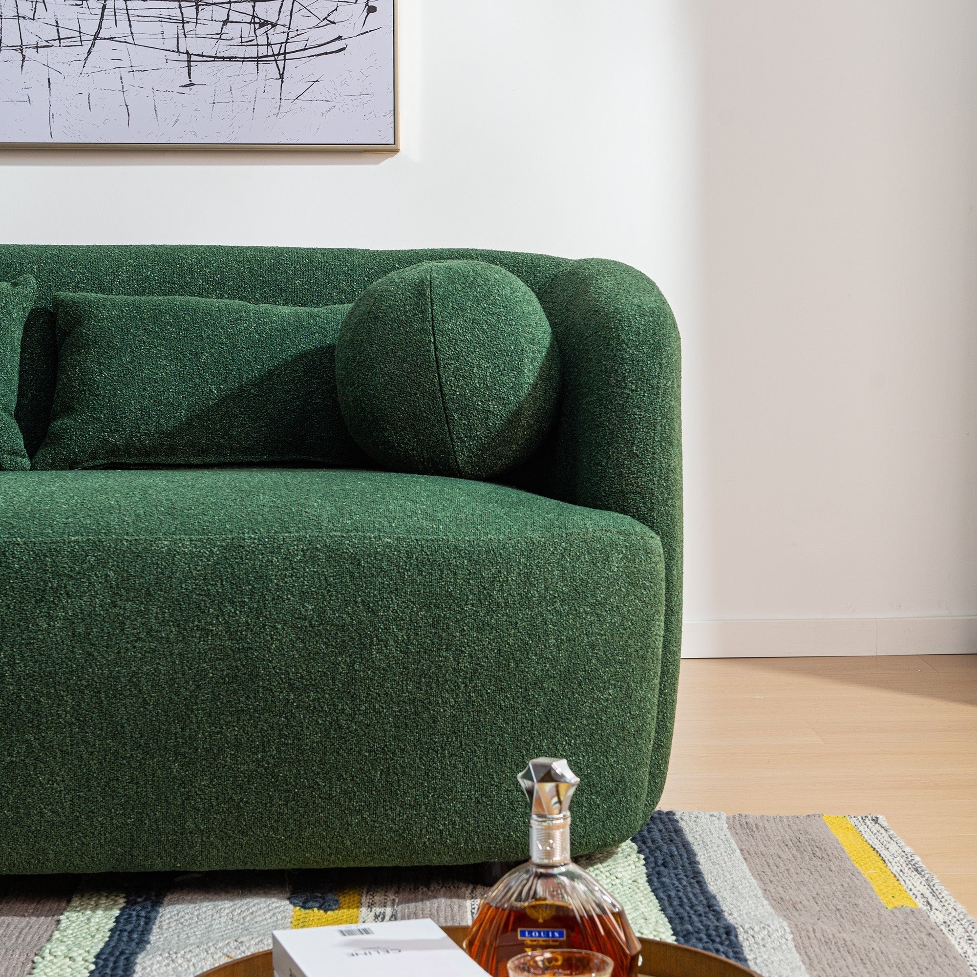 Causeuse 2 places rembourrée KINWELL Boucle avec oreillers